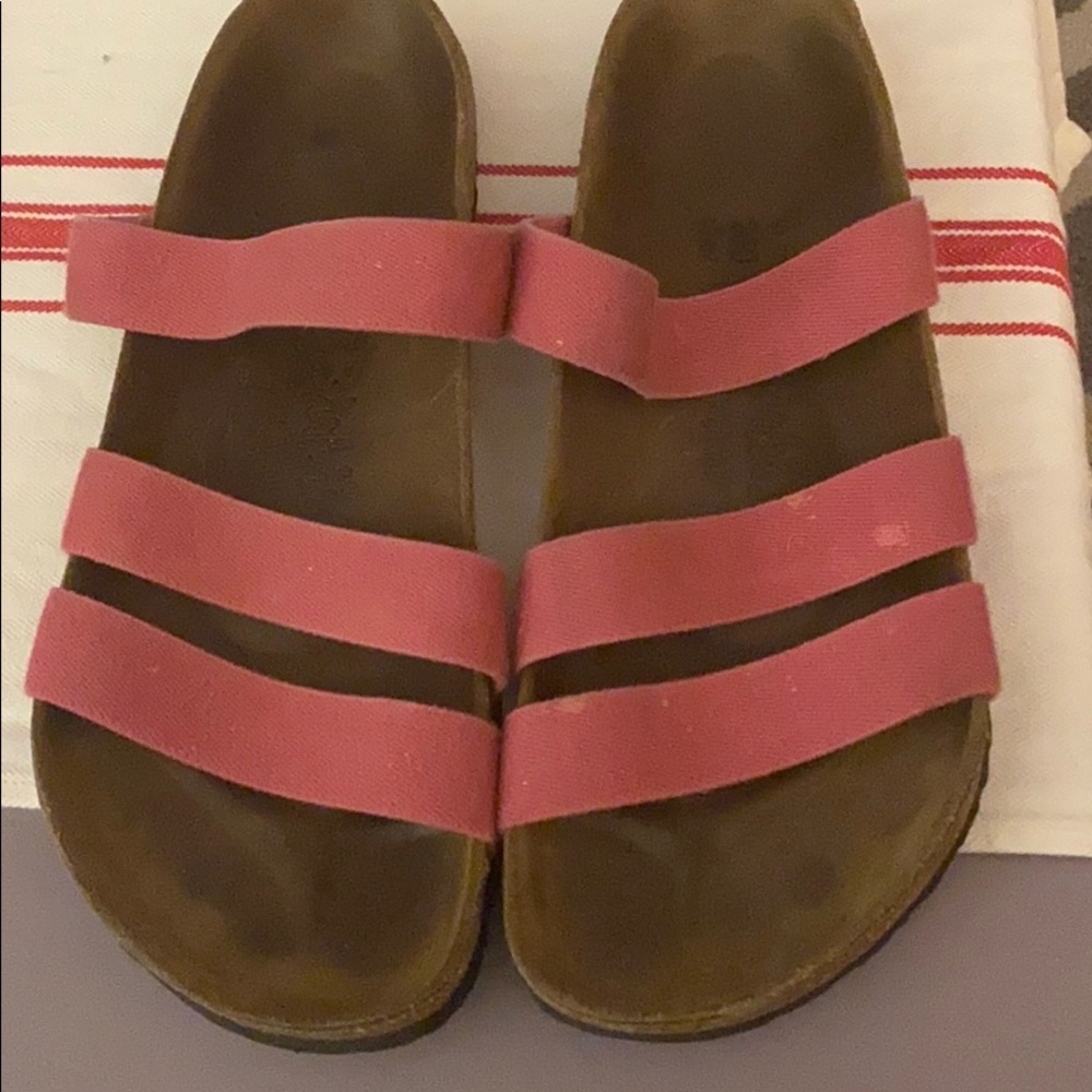 Birks Birkis pink elastic straps size 40 9-9.5